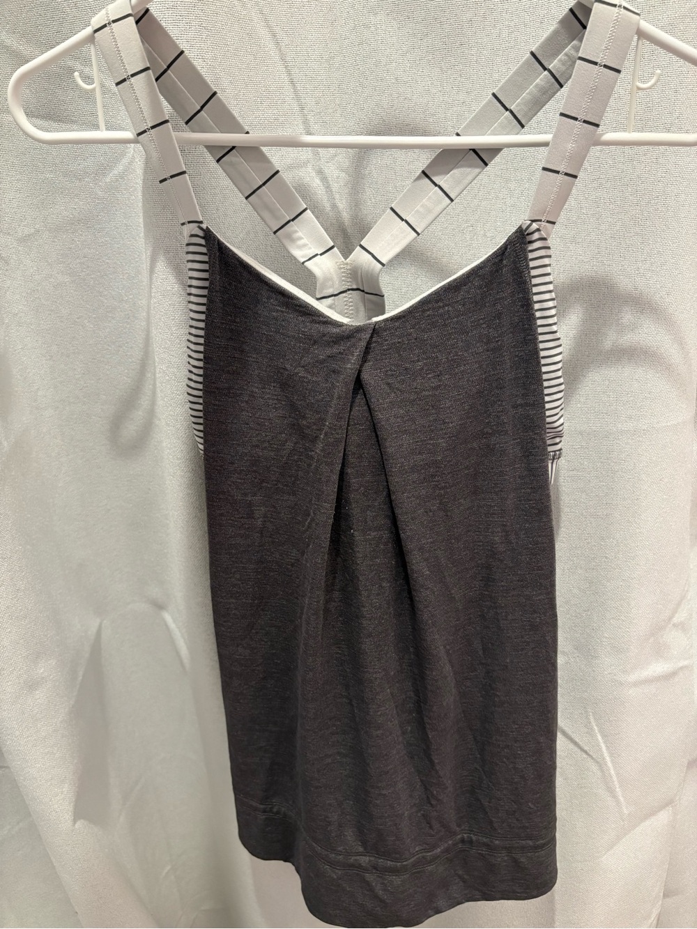 lululemon athletica Black Tank with Striped Crisscross Straps